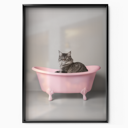 Cozy Cat Pink Bathtub