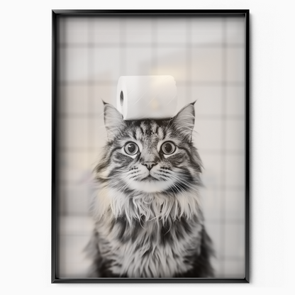 Cozy Cat Toilet Paper Look