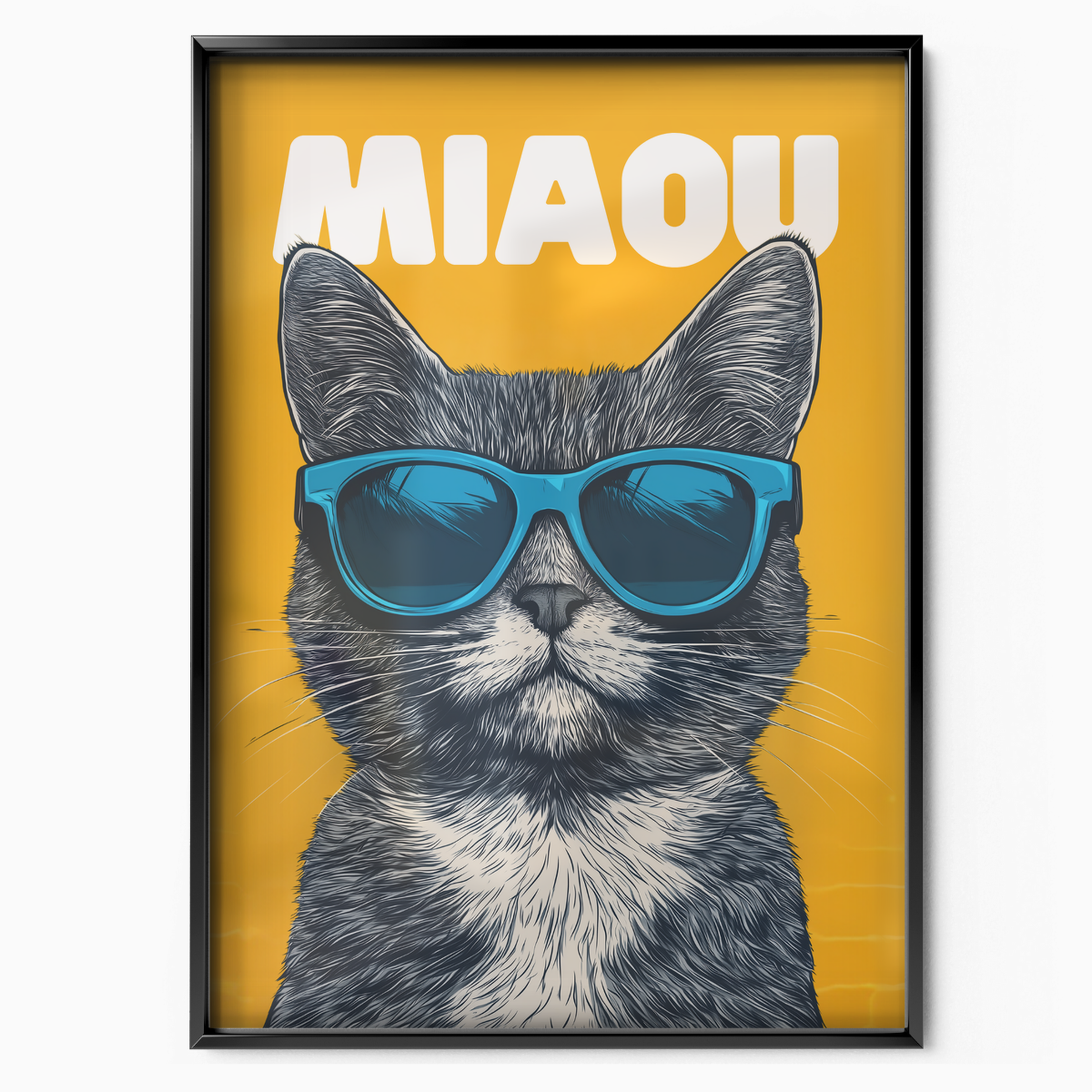 Groovy Cat Blue Glass Miaou