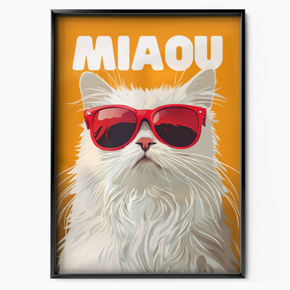 Groovy Fluffy Cat Orange Miaou
