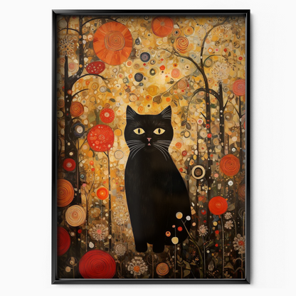 Mystic Cat In Autumn Garden