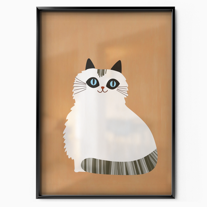 Pop Cat White Bow