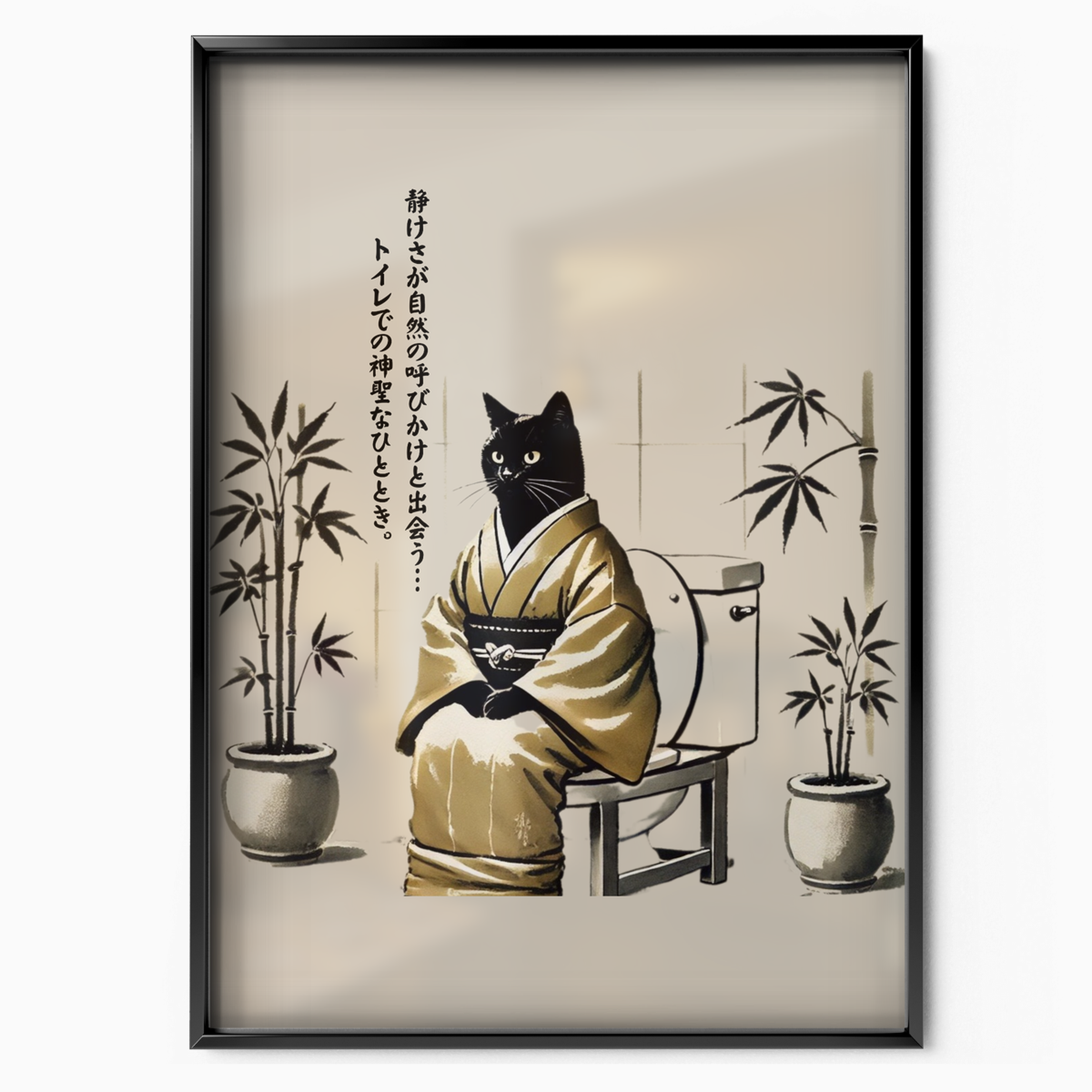 Zen Cat Bamboo Serenity