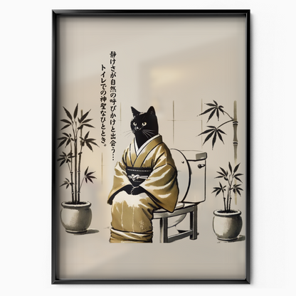 Zen Cat Bamboo Serenity