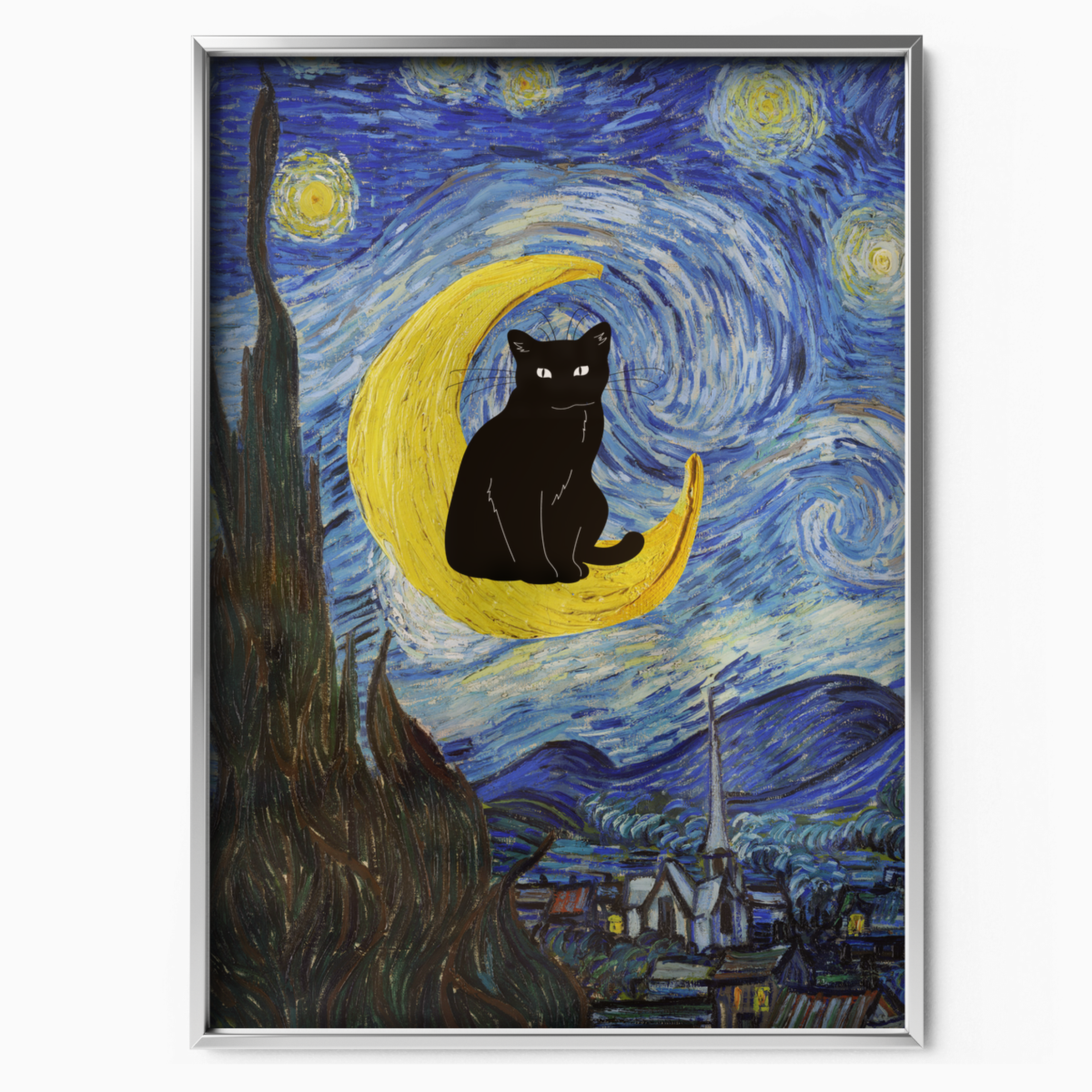 Black Cat X Van Gogh The Starry Night