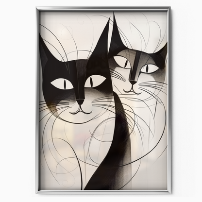 Cat Abstract Lines