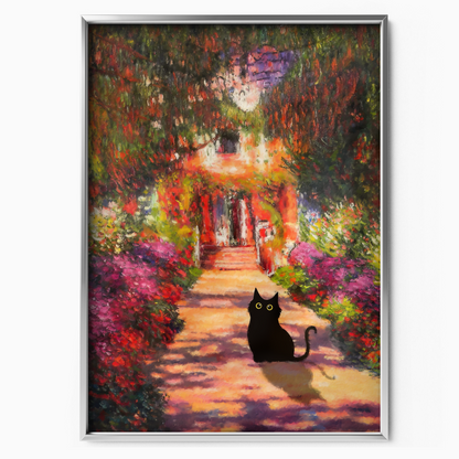 Cat In Monet Garden Path