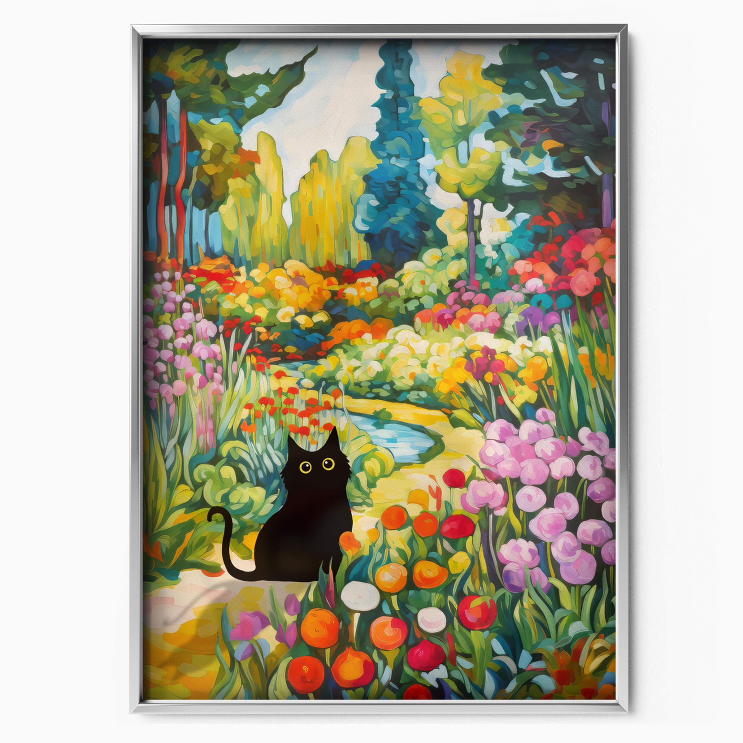 Cat In Renoir Blooming Garden