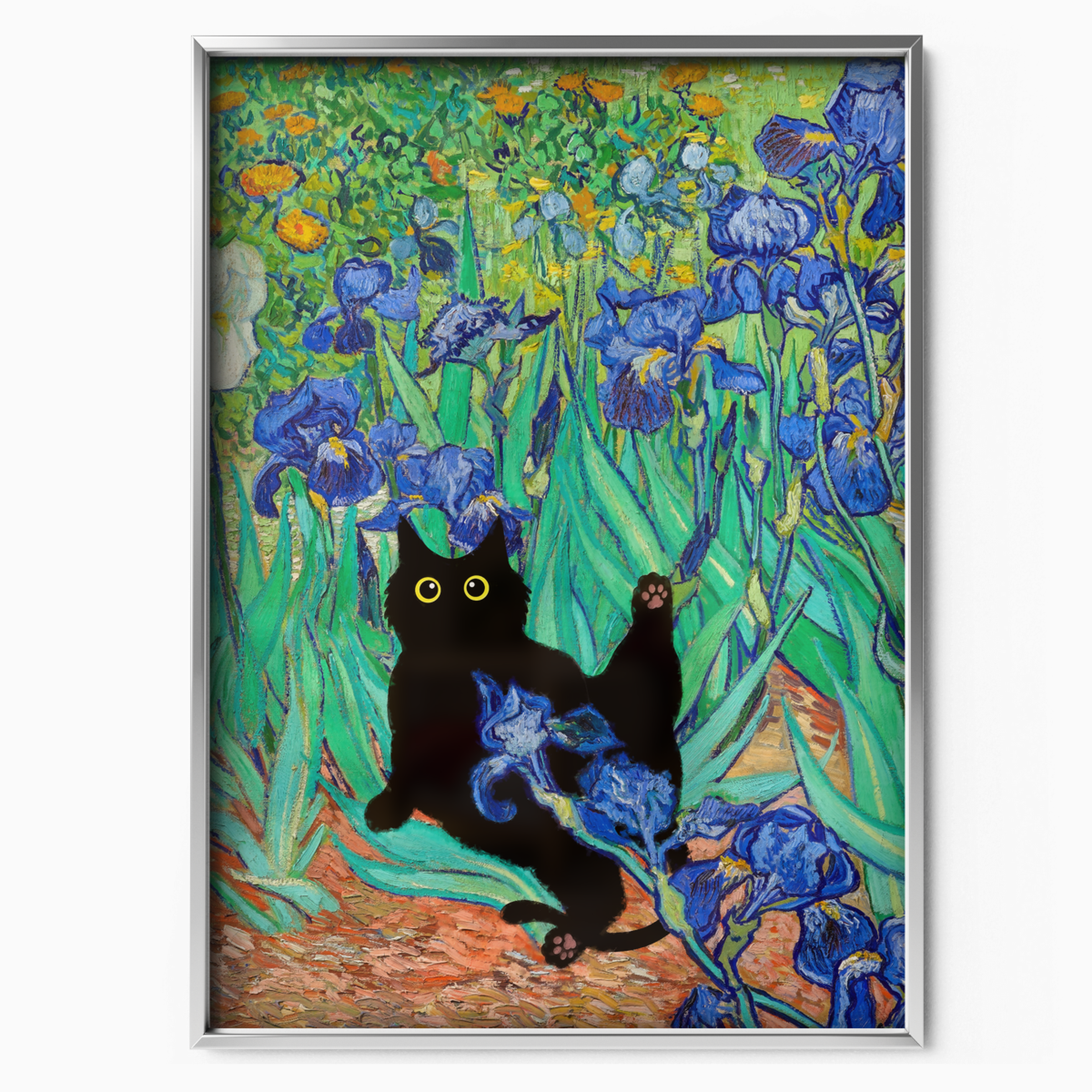 Cat In Van Gogh Irises