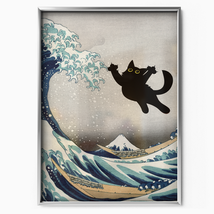 Cat Jump X Katsushika Hokusai