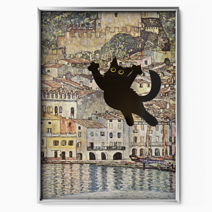 Cat Jump X Klimt Castle By The Lake