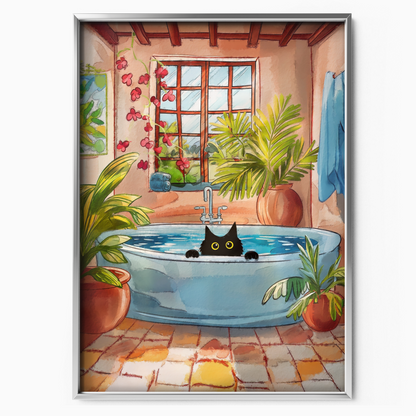 Cat Tropical Bathroom