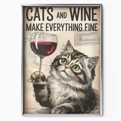 Cats Wine Everything Fine