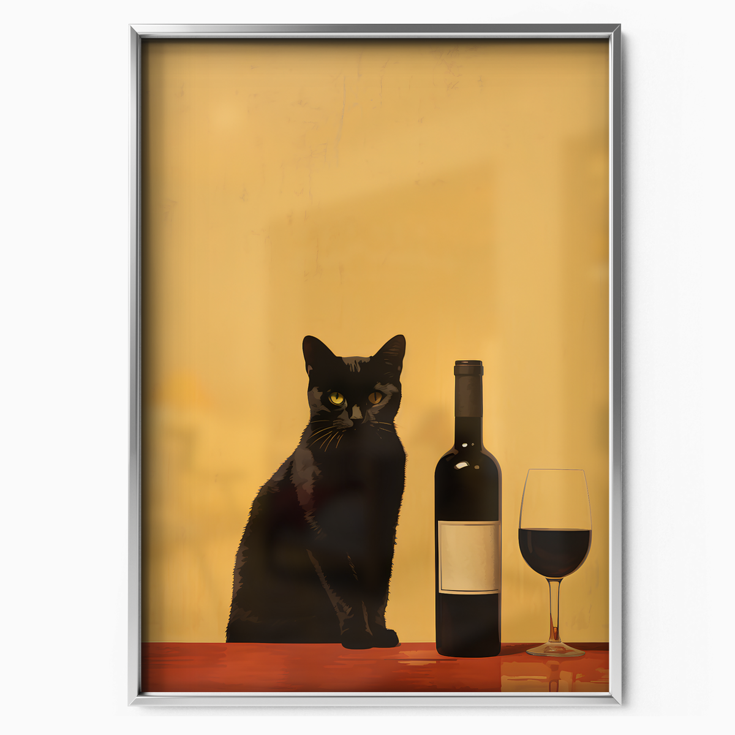 Charming Cat With Wine