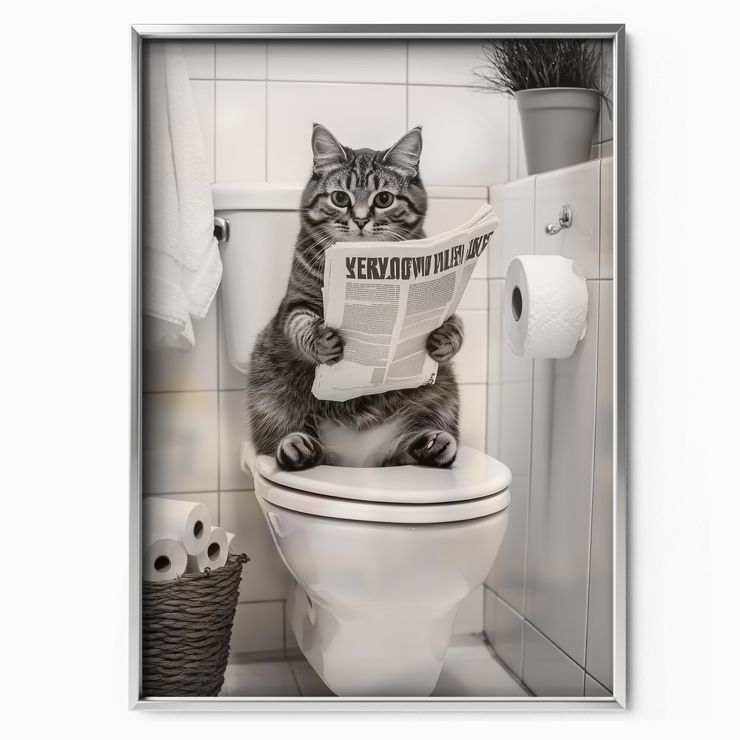 Cozy Cat Newspaper Moment