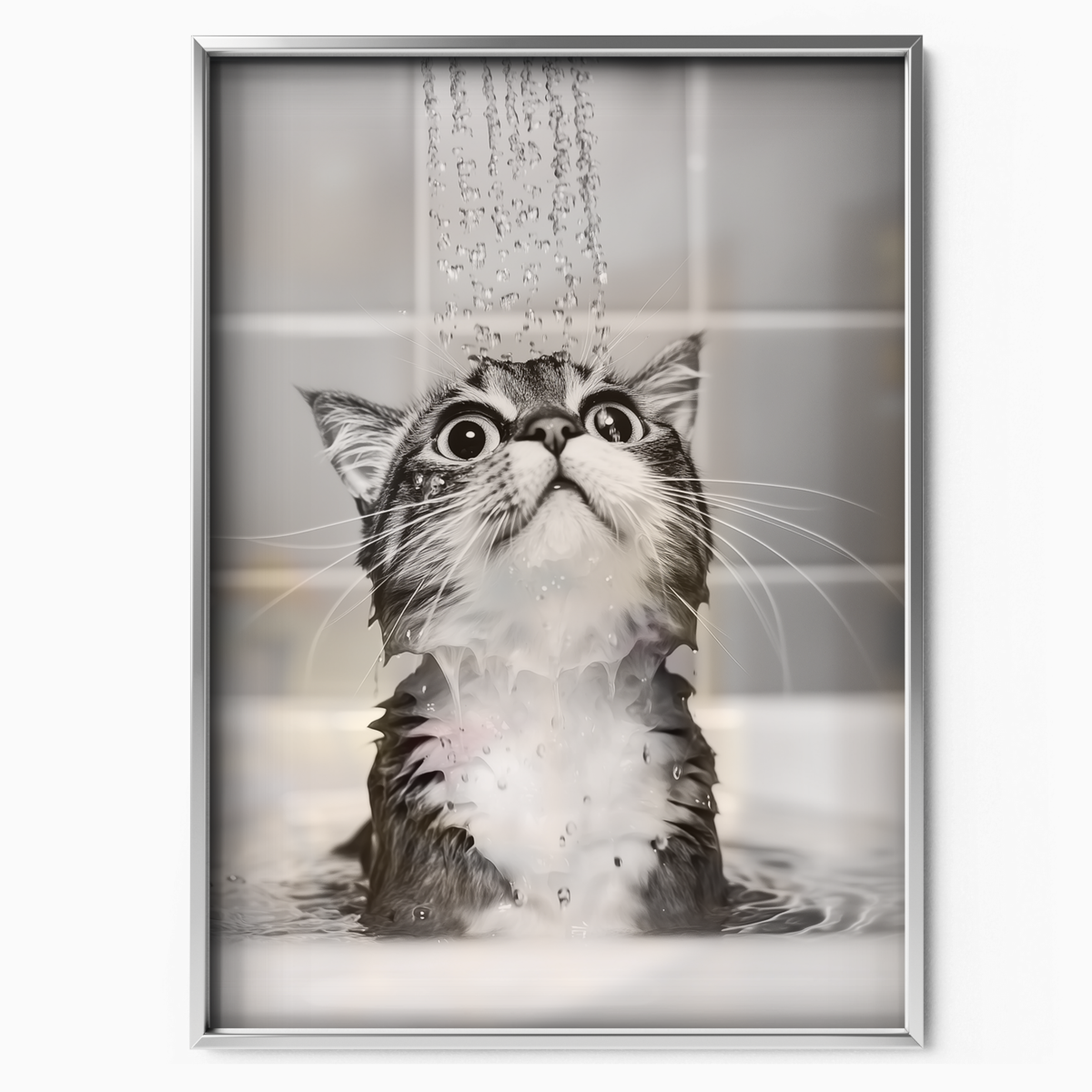 Cozy Cat Under Shower