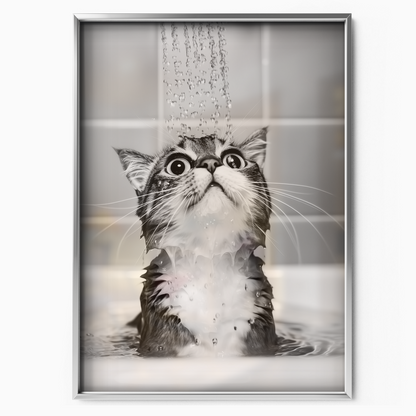 Cozy Cat Under Shower
