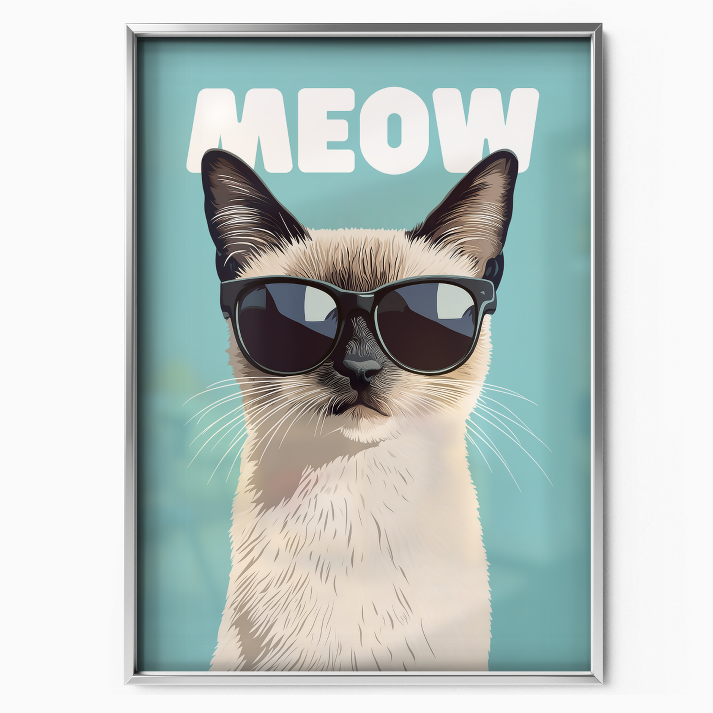 Groovy Cat Cyan Meow