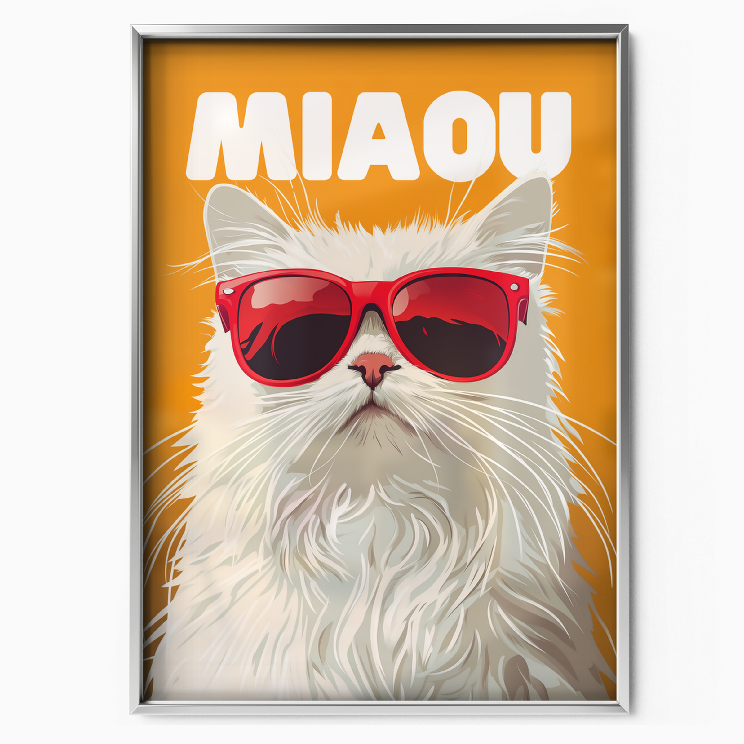 Groovy Fluffy Cat Orange Miaou