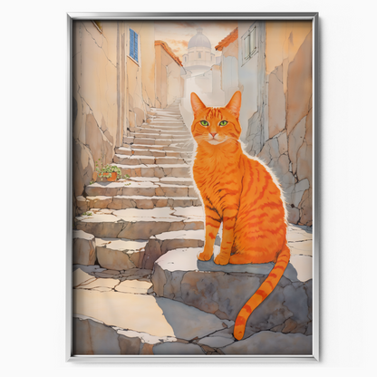 Orange Cat In Greece