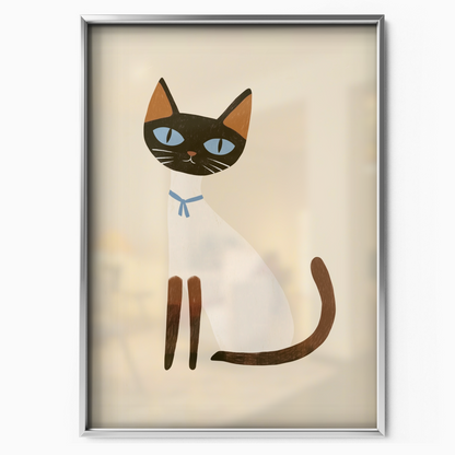 Pop Cat Blue Ribbon