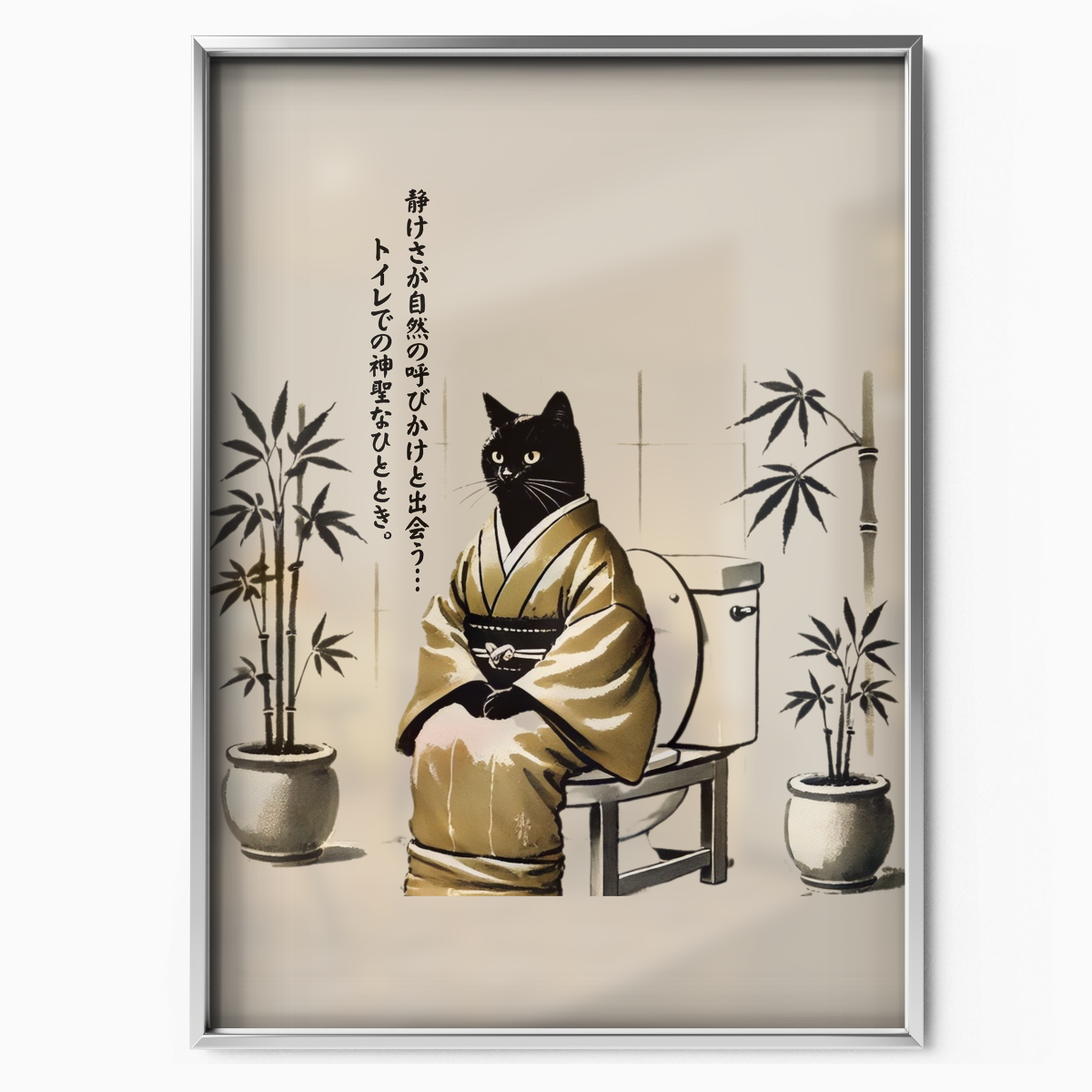Zen Cat Bamboo Serenity