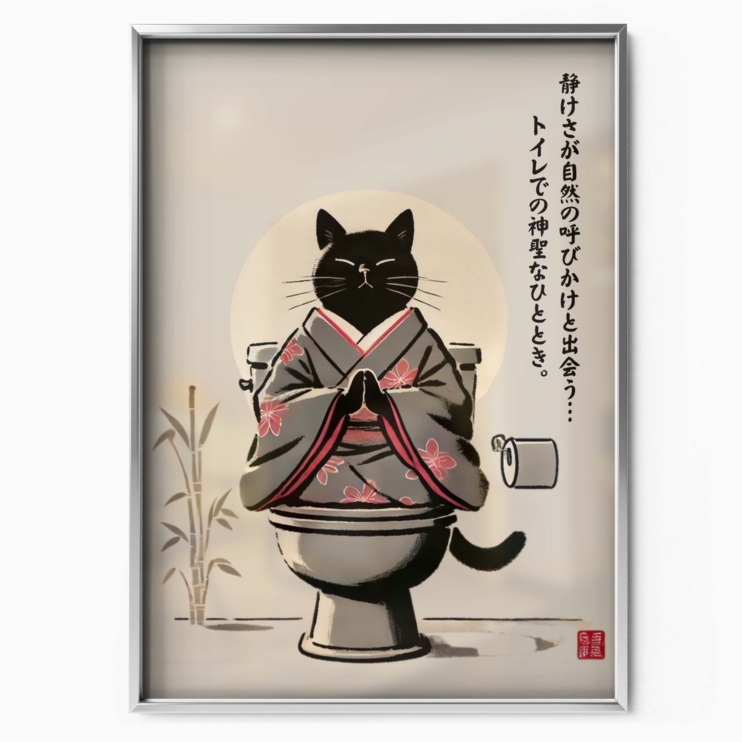 Zen Cat Kimono Red