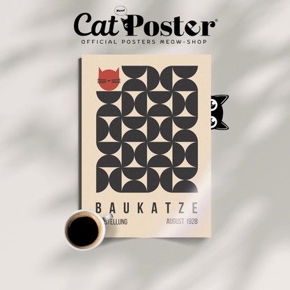 Bauhaus Cat Geometric Poster