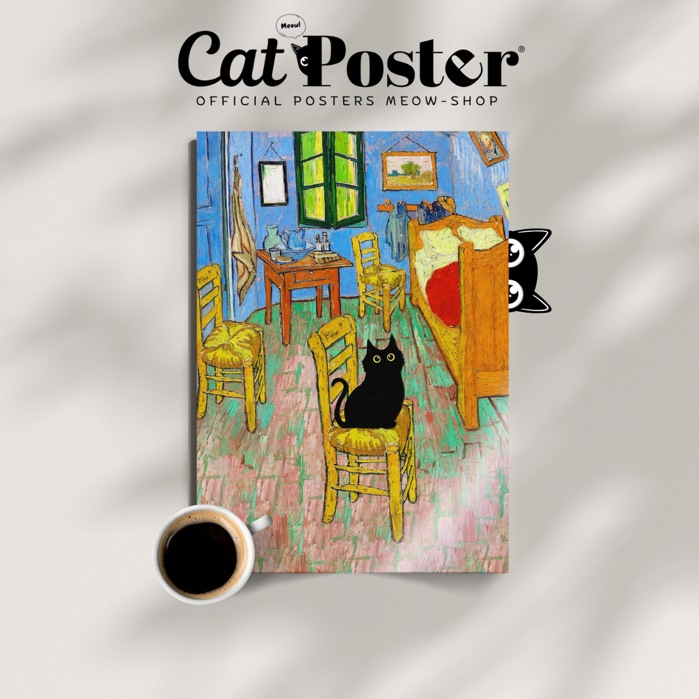 Black Cat In Van Gogh Bedroom