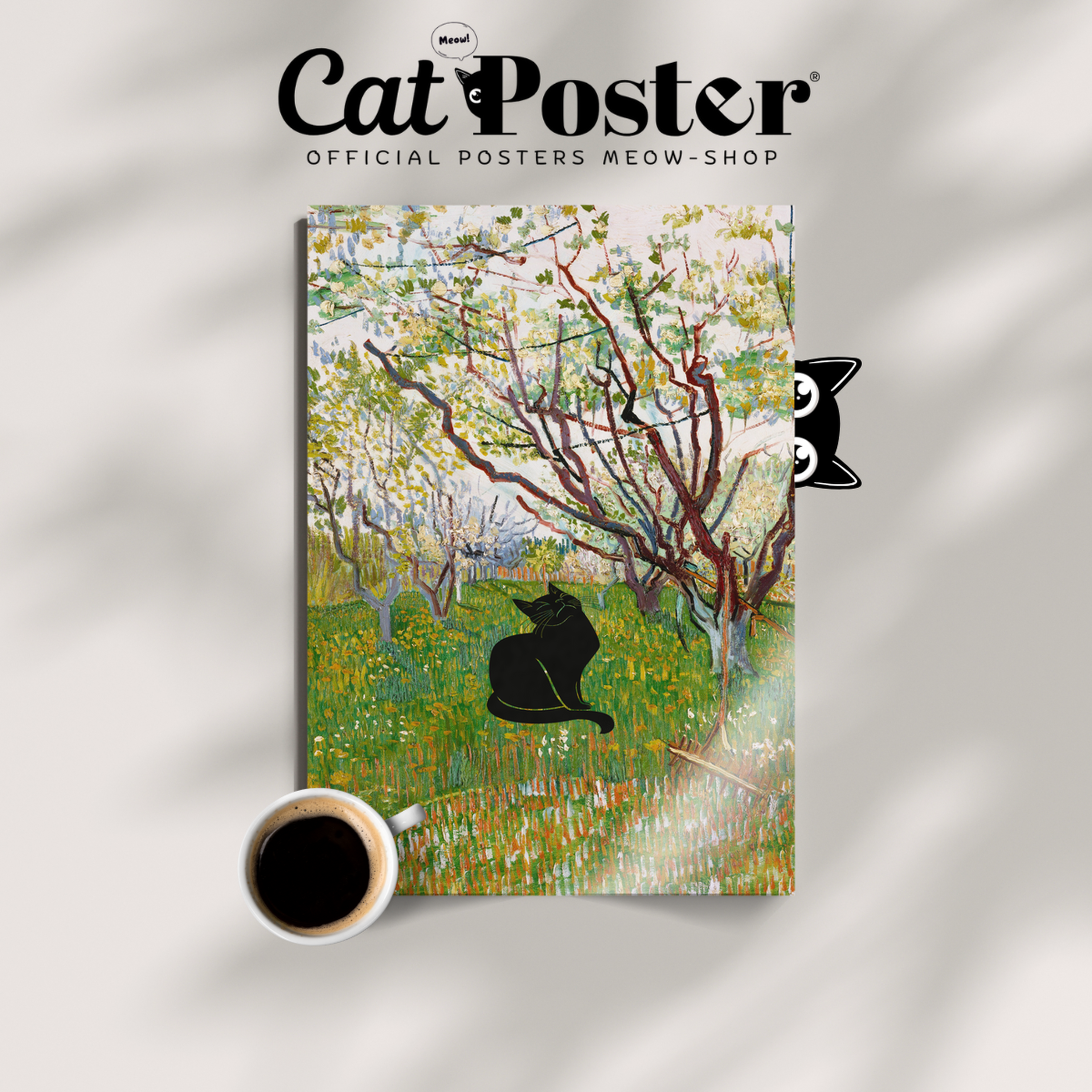 Black Cat X Van Gogh Orchard In Blossom