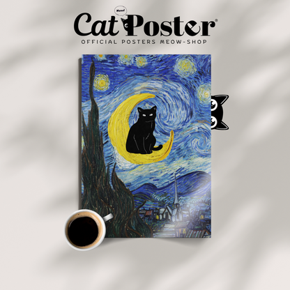 Black Cat X Van Gogh The Starry Night