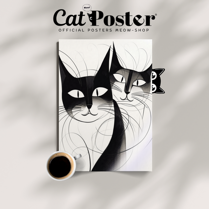 Cat Abstract Lines