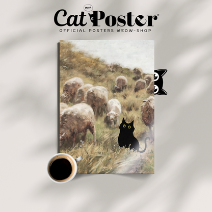 Cat Among Courbet Sheep