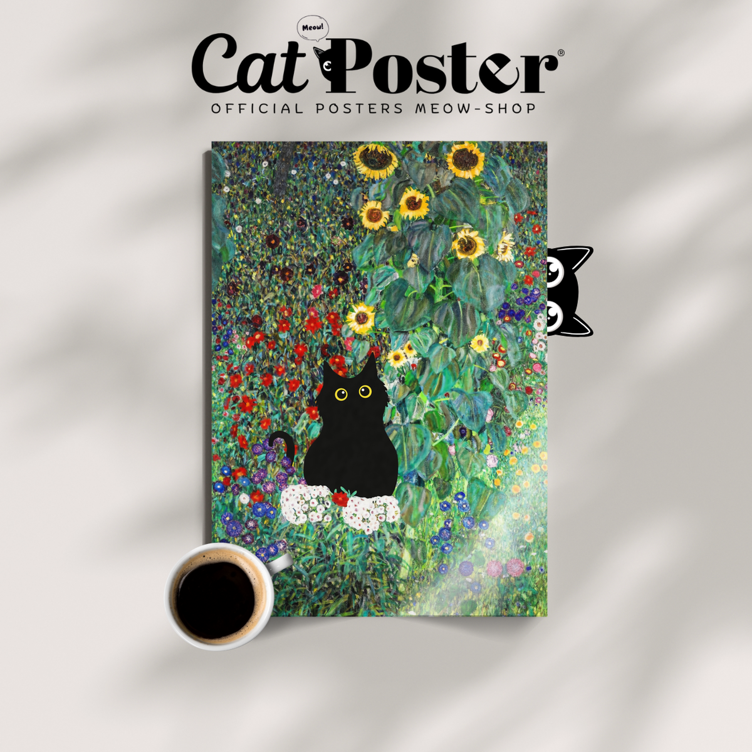 Cat In Klimt Sunflower