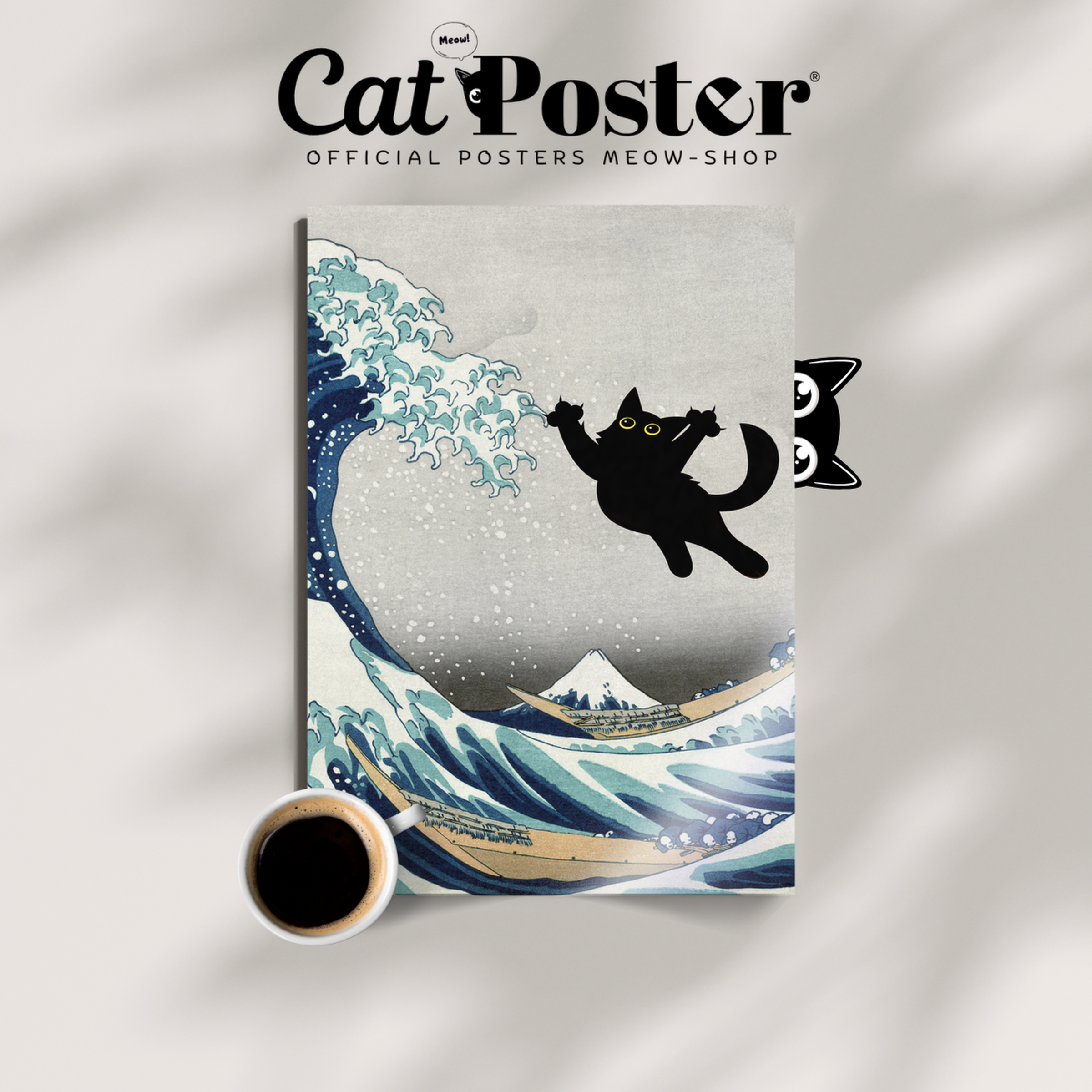 Cat Jump X Katsushika Hokusai