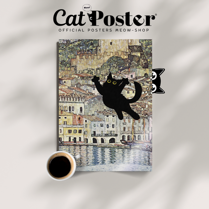Cat Jump X Klimt Castle By The Lake