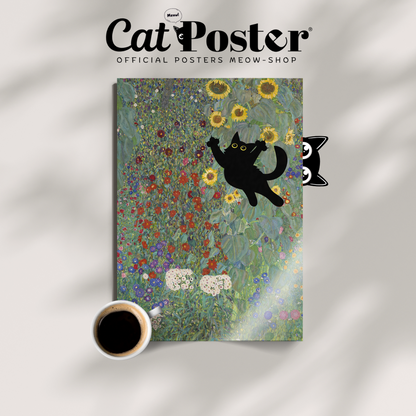 Cat Jump X Klimt Farm Garden With Sunflowers