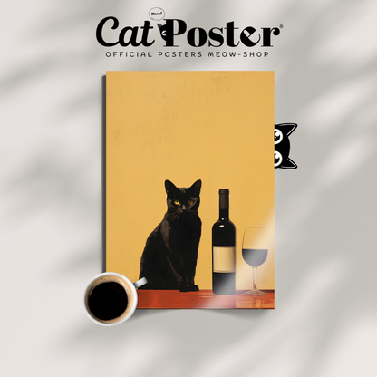 Charming Cat With Wine