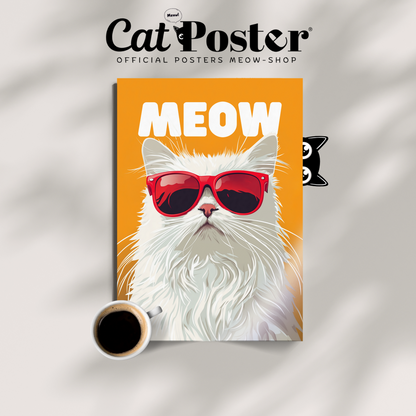 Groovy Fluffy Cat Orange Meow