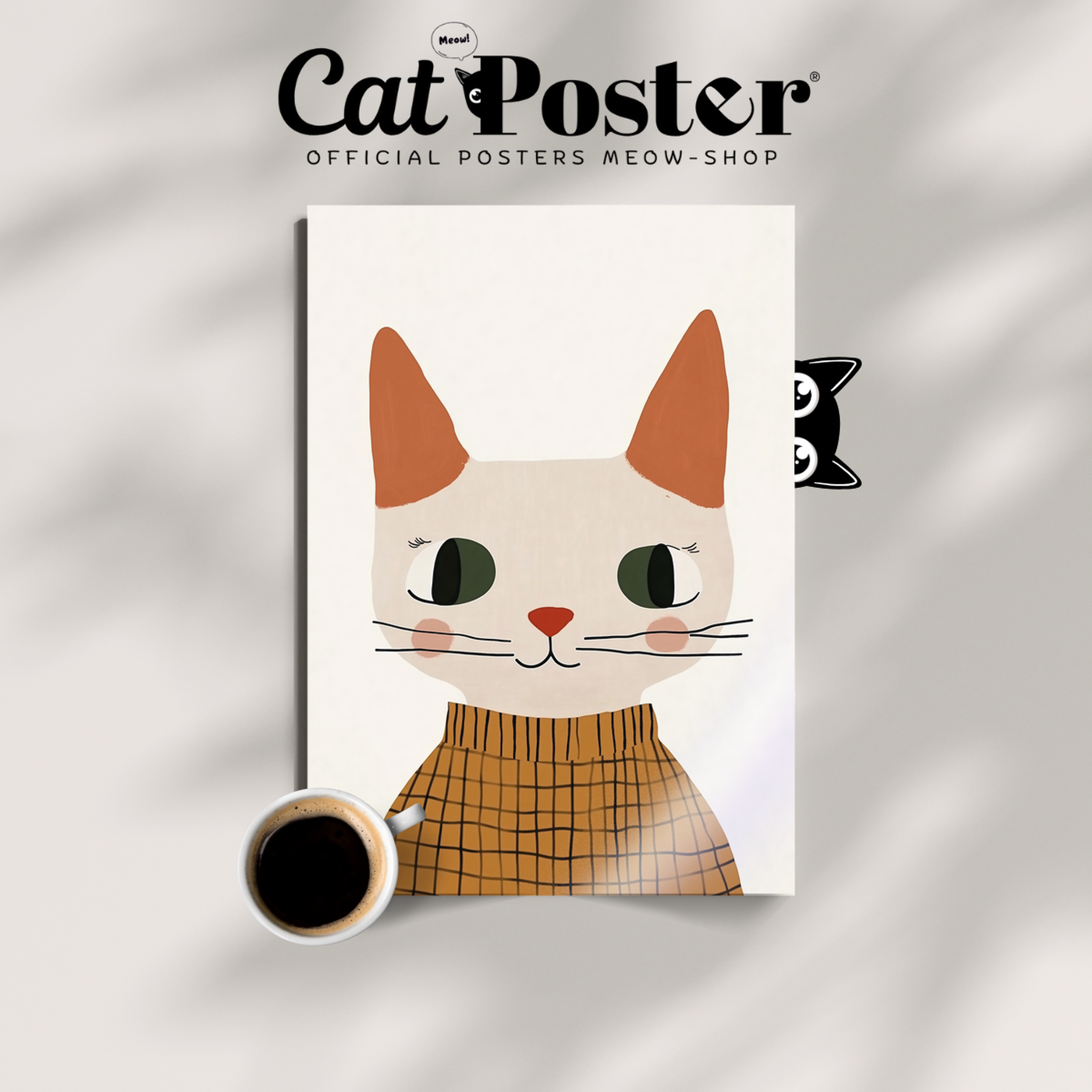 Pop Cat Checkered Shirt