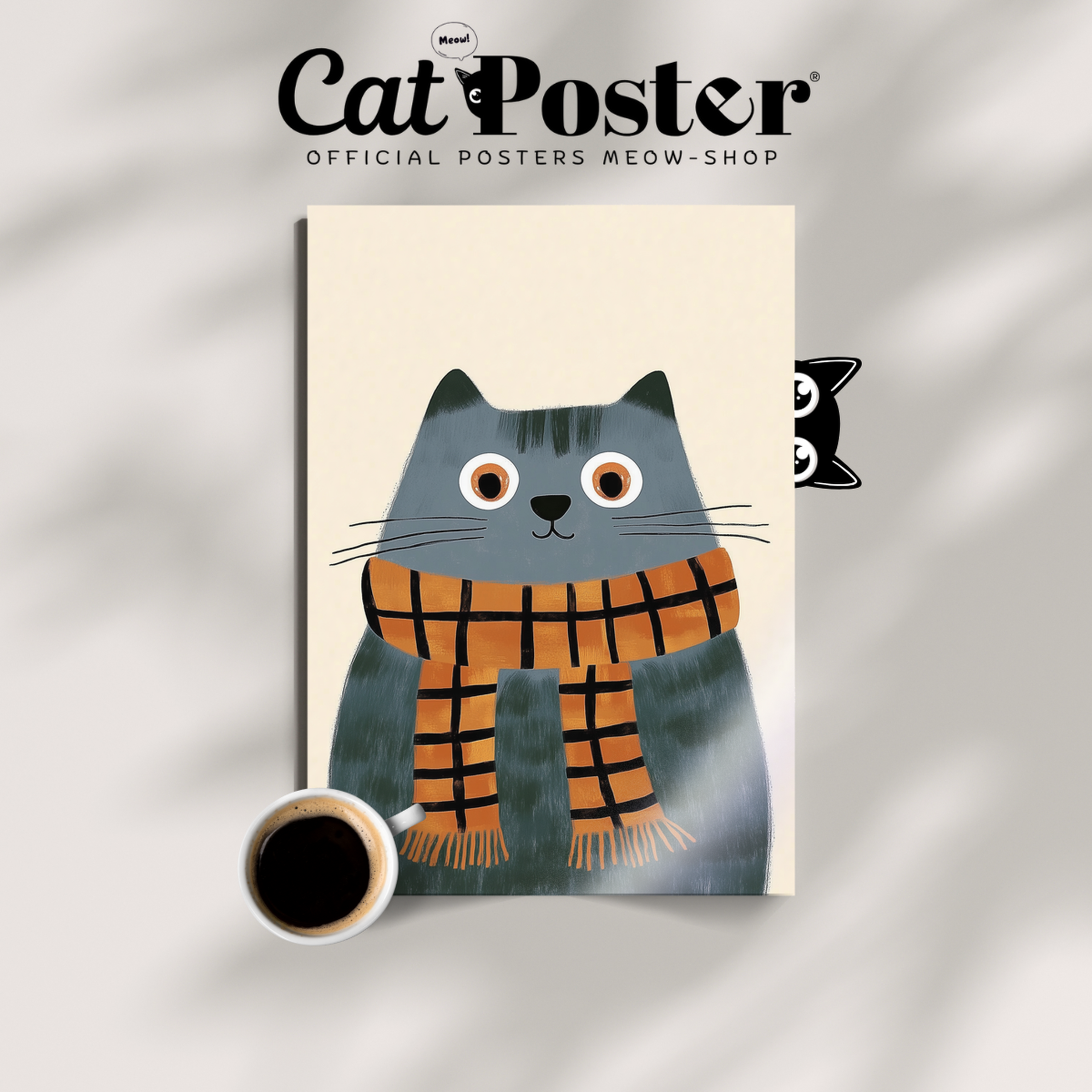 Pop Cat Plaid Scarf