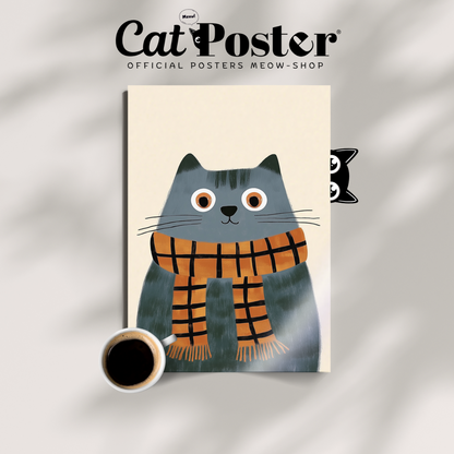 Pop Cat Plaid Scarf