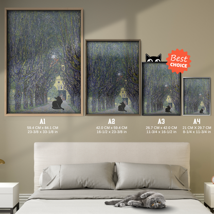 Black Cat X Klimt The Avenue In The Park