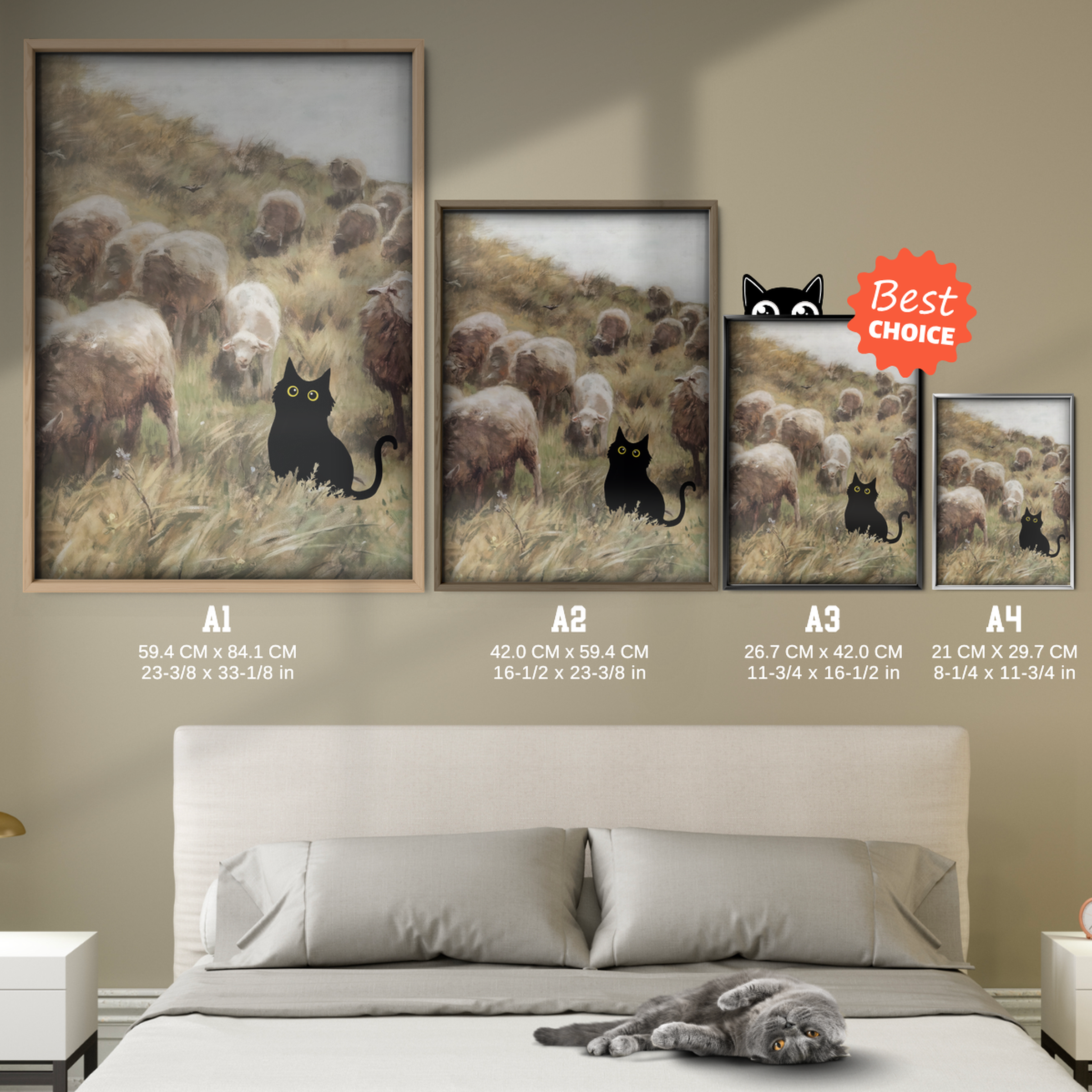 Cat Among Courbet Sheep