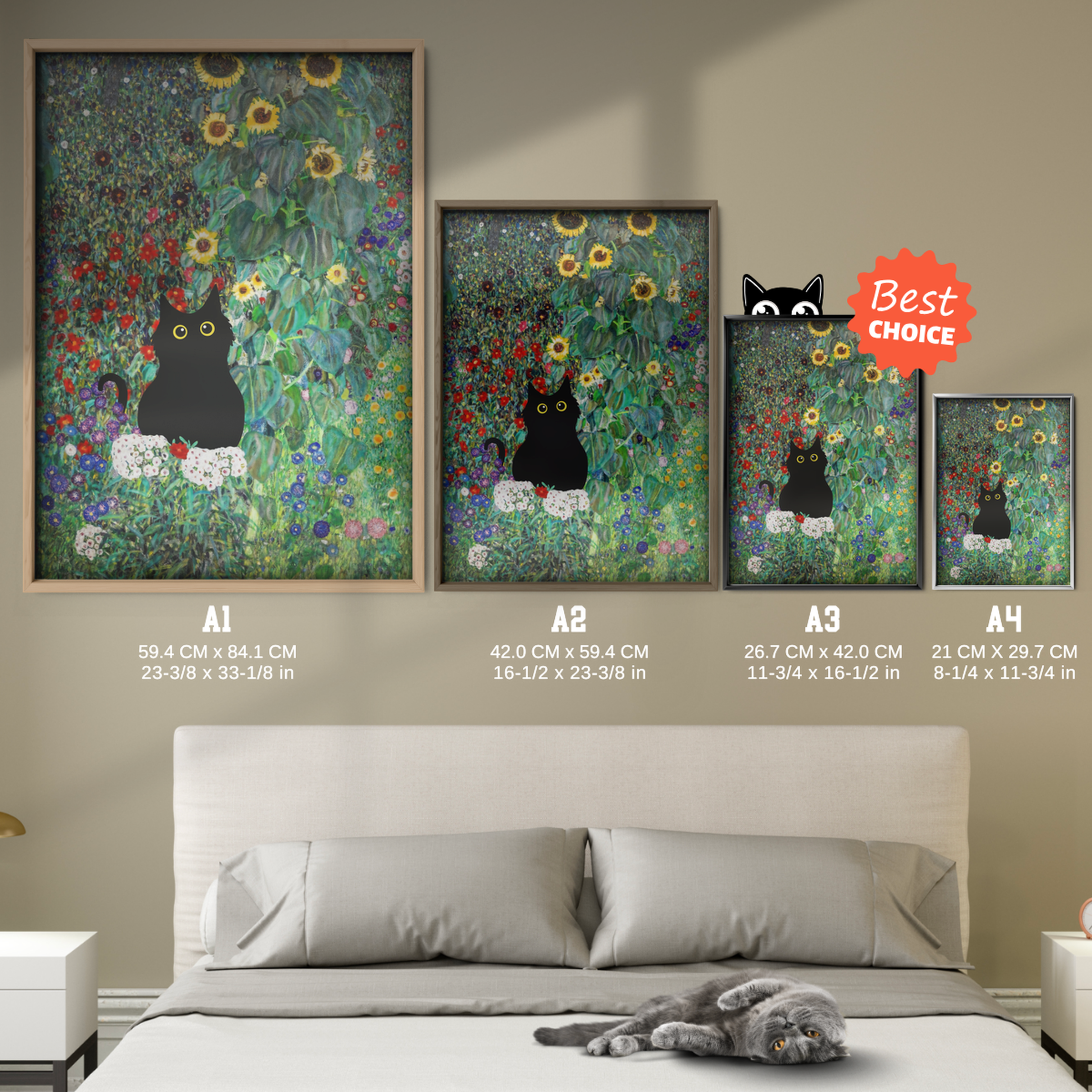 Cat In Klimt Sunflower