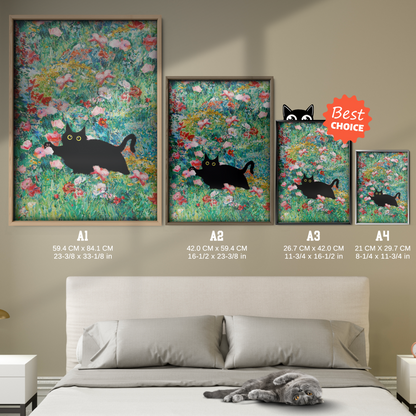 Cat In Monet Poppy Field