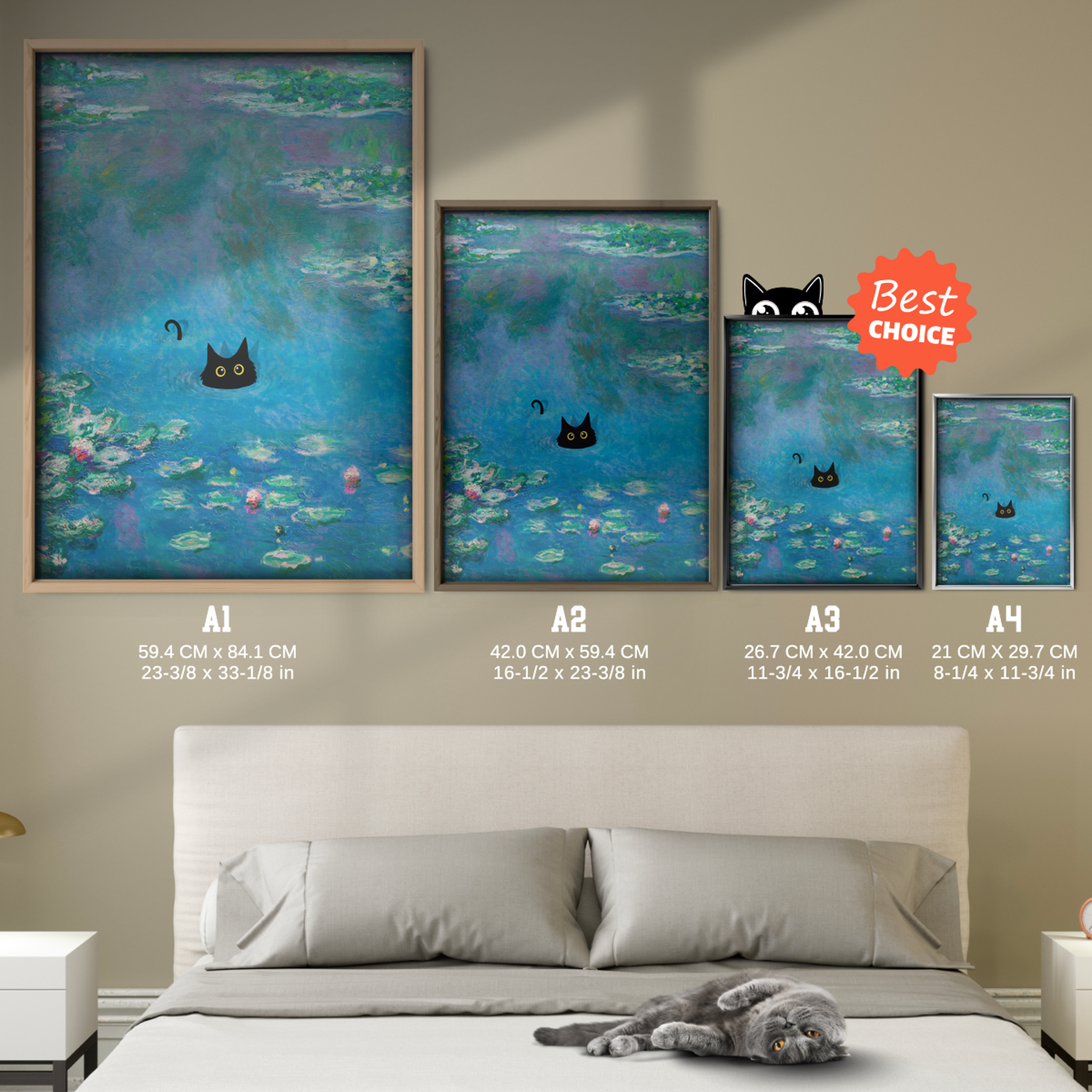 Cat In Monet Water Lilies