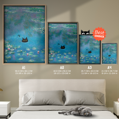 Cat In Monet Water Lilies