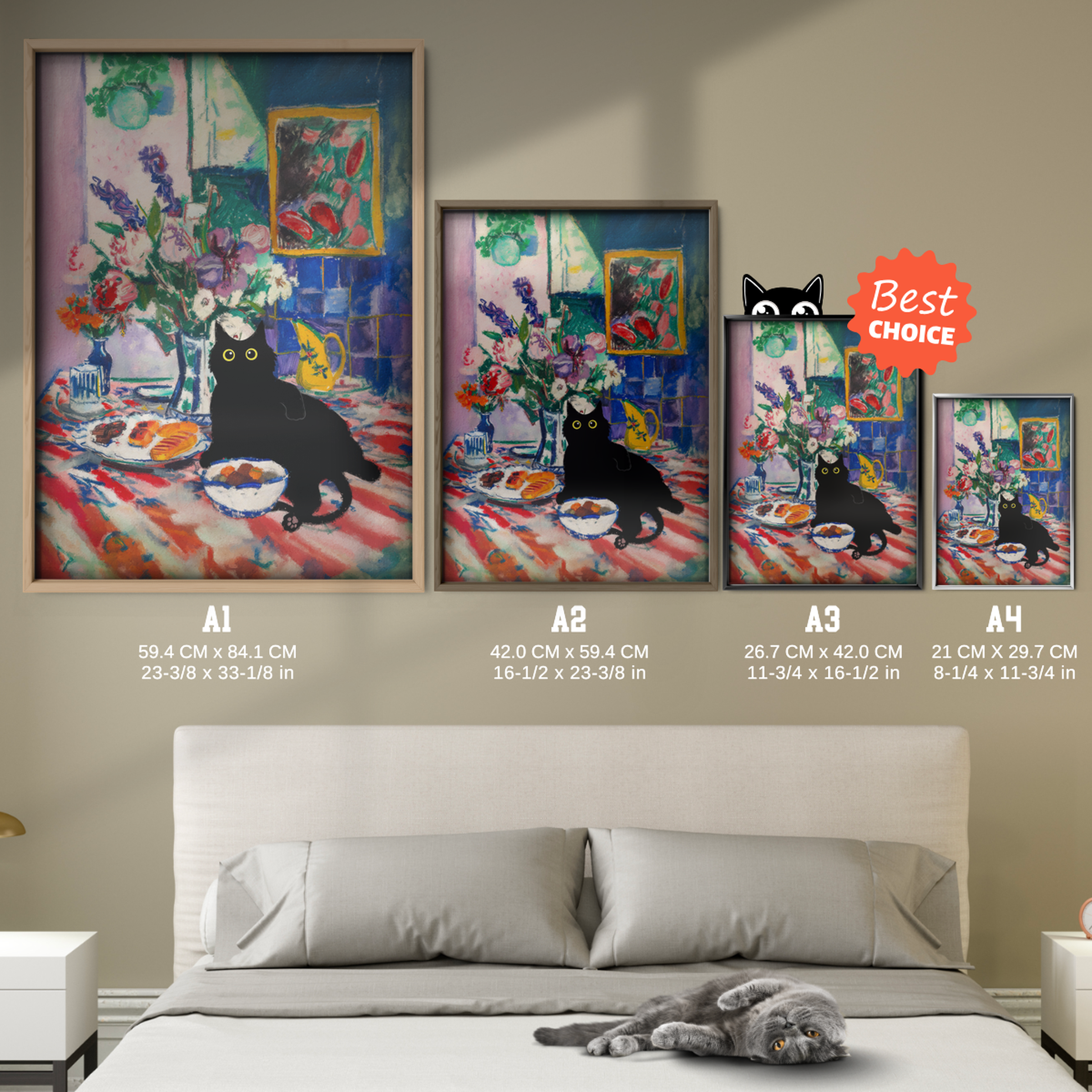 Cat Matisse Blue Interior