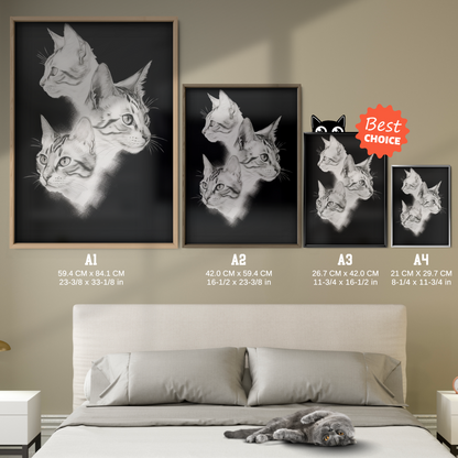 Cat Trio Of Shadows